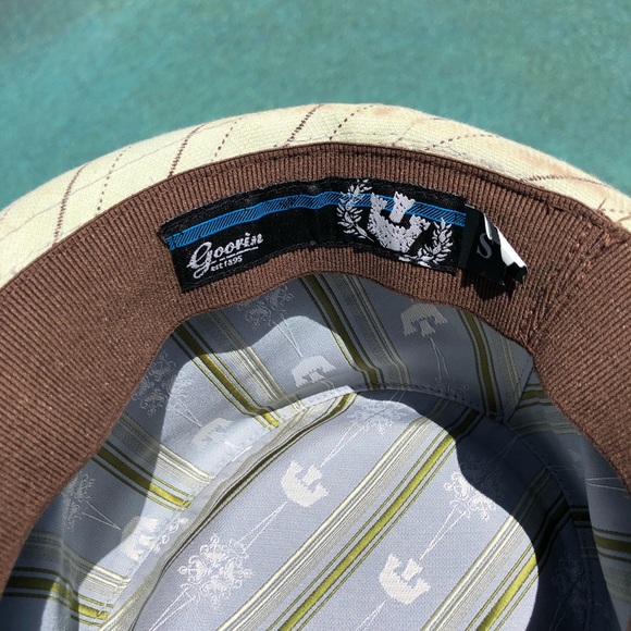 Goorin Bros Light Mint Green with Brown/Grey Striping Cotton Fedora S - Picture 7 of 9